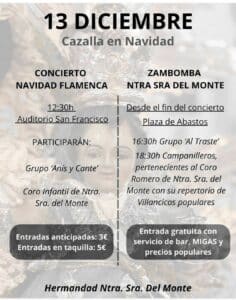 CONCIERTO NAVIDAD FLAMENCA Y ZAMBOMBA NTRA. SRA. DEL MONTE @ Auditorio Municipal San Francisco