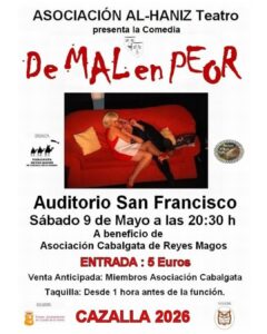 TEATRO “De mal en peor”, a cargo de Asociación Al-Haniz Teatro @ Auditorio Municipal